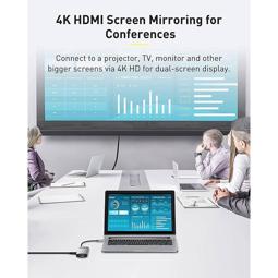 Baseus Hub Metal Gleam Series 6 en 1 multifuncional USB-C a USB-C