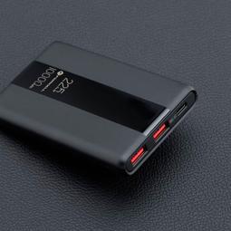 Batería externa universal 10.000mAh, carga rápida PD 22,5W, USB-C + 2x USB 3.0 negro