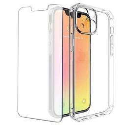 Protector cristal templado + carcasa híbrida iPhone 14 Plus transparente