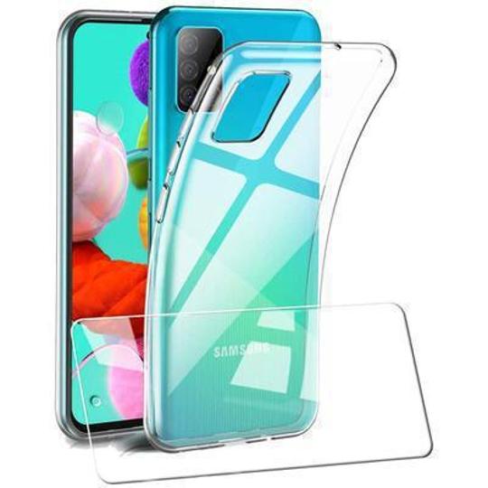Protector cristal templado + funda silicona Samsung Galaxy A71 transparente