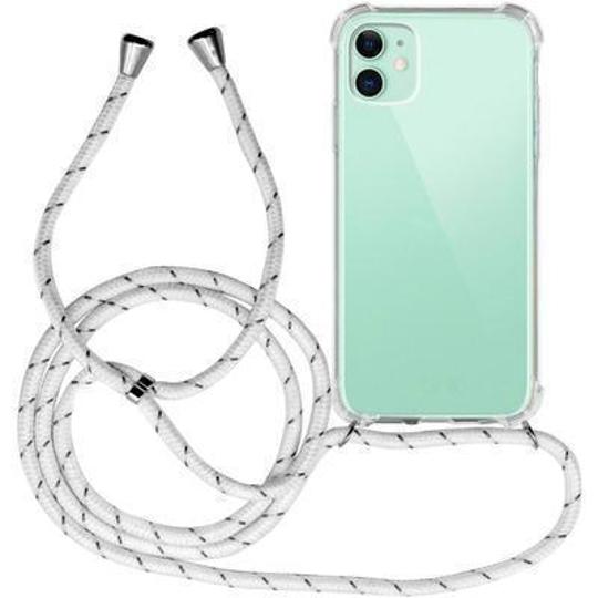 Funda colgante con cuerda para iPhone XS Max blanco y gris