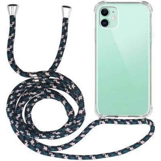 Funda colgante con cuerda para iPhone 11 Pro Max verde y negro