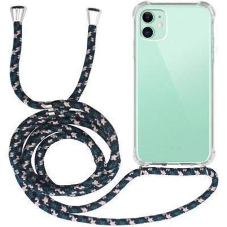 Funda colgante con cuerda para iPhone 11 Pro Max verde y negro