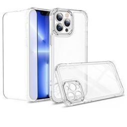 Protector cristal templado + carcasa híbrida iPhone 14 Pro Max transparente