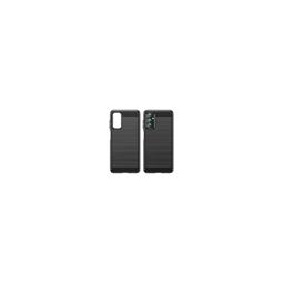 Funda silicona Samsung Galaxy M13 4G / M23 4G / M23 5G, alta protección e inserciones símil a fibra de carbono negro
