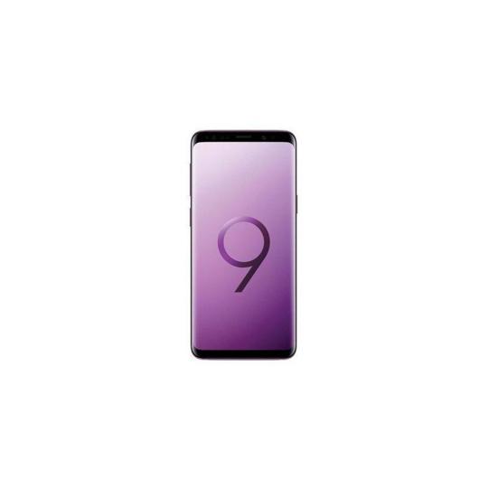 Maqueta original Samsung Galaxy S9 con simulación de pantalla encendida, color morado
