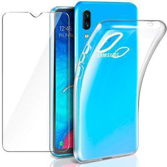Protector cristal templado + funda silicona Samsung Galaxy A30