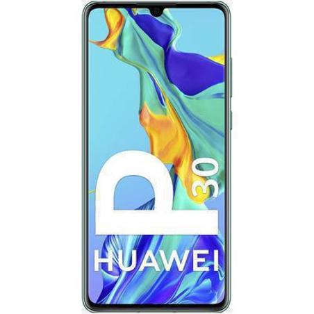 Maqueta original Huawei P30 con simulación de pantalla encendida, color azul
