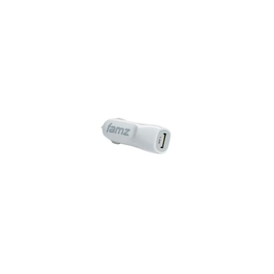 Cargador de coche salida USB 1A color blanco