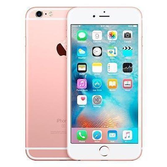 Maqueta de iPhone 6S Plus de alta calidad con simulación de pantalla encendida. Color rosa.