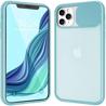 Carcasa iPhone 11 Pro Max híbrida con protector de cámara deslizante azul