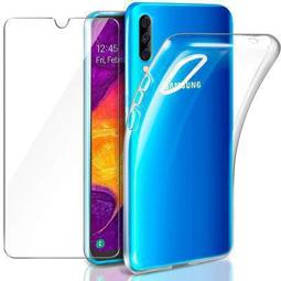 Protector cristal templado + funda silicona Samsung Galaxy A50