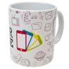 Taza de cerámica 350ml blanca con personailzación COLOURMOBILE
