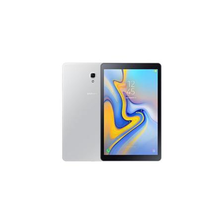 Maqueta original Samsung Galaxy Tab A con simulación de pantalla encendida, color plata