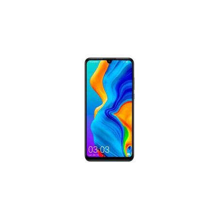 Maqueta original Huawei P30 Lite con simulación de pantalla encendida, color azul