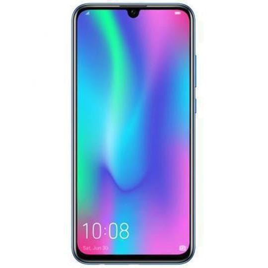 Maqueta original Honor 10 Lite con simulación de pantalla encendida, color azul