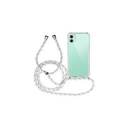 Funda colgante con cuerda para iPhone XR blanco y gris