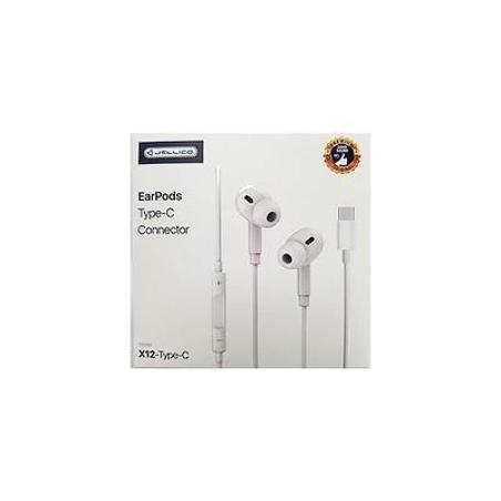 Manos libres estéreo Jellico X12 USB-C blanco