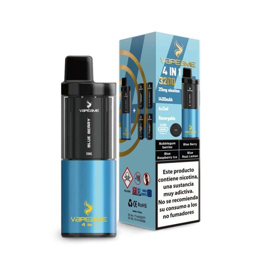 Vaper recargable con 4 cápsulas Blue Burst 2% nicotina