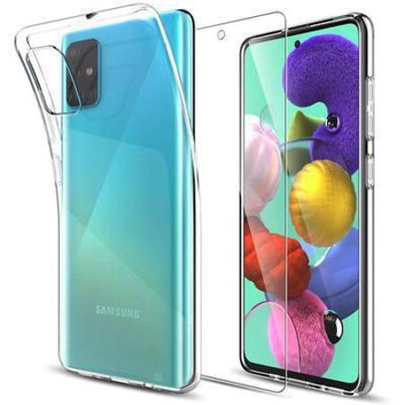 Protector cristal templado + funda silicona Samsung Galaxy A51 5G transparente