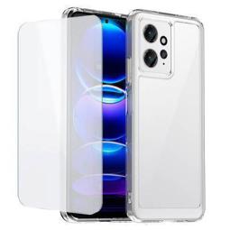 Protector cristal templado + carcasa híbrida Xiaomi Redmi Note 12 4G transparente