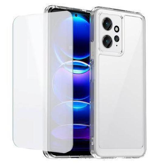 Protector cristal templado + carcasa híbrida Xiaomi Redmi Note 12 4G transparente