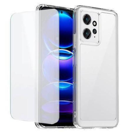 Protector cristal templado + carcasa híbrida Xiaomi Redmi Note 12 4G transparente