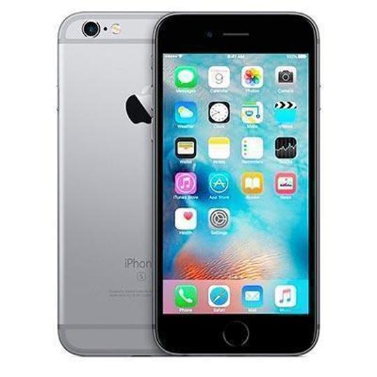 Maqueta de iPhone 6S Plus de alta calidad con simulación de pantalla encendida. Color gris.