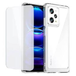 Protector cristal templado + carcasa híbrida Xiaomi Redmi Note 12 Pro 5G transparente