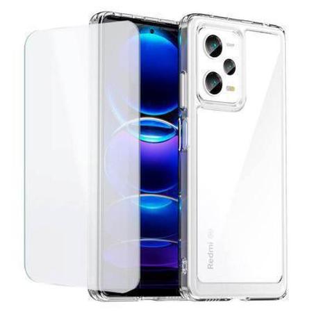 Protector cristal templado + carcasa híbrida Xiaomi Redmi Note 12 Pro 5G transparente