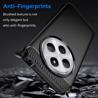 Funda silicona Xiaomi Redmi 14C, alta protección e inserciones símil a fibra de carbono negro