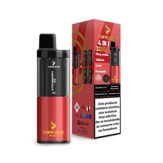 Vaper recargable con 4 cápsulas Red Rush 2% nicotina