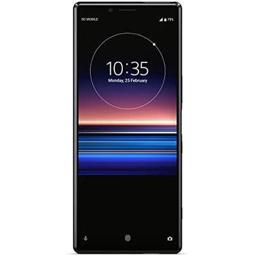 Maqueta original Sony Xperia 1 con simulación de pantalla encendida, color negro