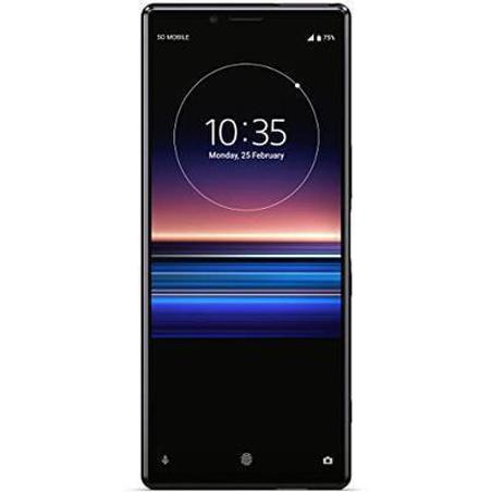 Maqueta original Sony Xperia 1 con simulación de pantalla encendida, color negro