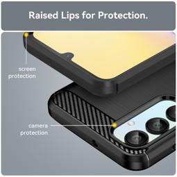 Funda silicona Samsung Galaxy A16 4G / A16 5G, alta protección e inserciones símil a fibra de carbono negro