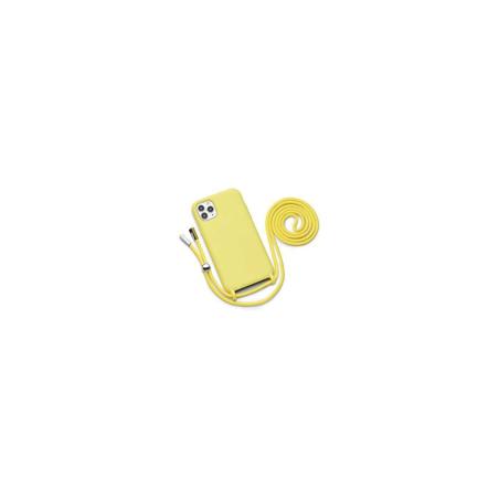 Funda colgante con cuerda para iPhone 12 mini silicona premium amarillo