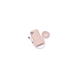 Funda colgante con cuerda para iPhone 12 mini silicona premium rosa
