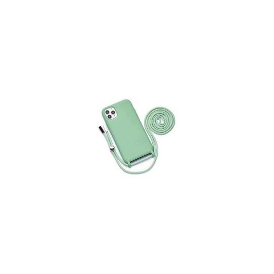 Funda colgante con cuerda para iPhone 11 Pro Max silicona premium verde