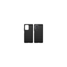 Funda silicona Xiaomi Redmi Note 12 Pro+  5G, alta protección e inserciones símil a fibra de carbono negro