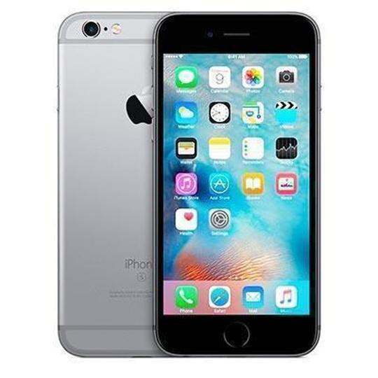 Maqueta de iPhone 6S de alta calidad con simulación de pantalla encendida. Color gris.