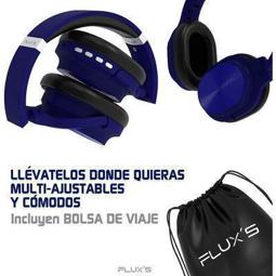 Auriculares inalámbricos Flux's Orion Bluetooth 5.0, Admite tarjeta MicroSD, Radio FM, color azul