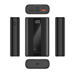 Power bank 20.000 mAh con carga rápida PD 22,5 W – USB-C y 3 puertos USB negro