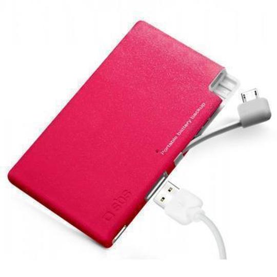 Batería externa universal extraslim 2.200mAh SBS rosa