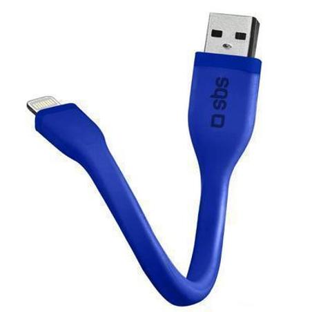 Cable de datos Mini 12CM SBS, Apple Lightning MFI azul