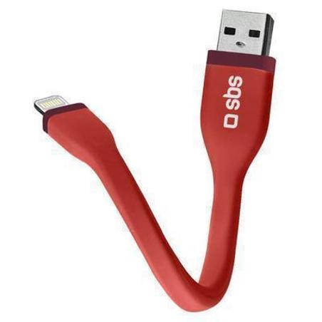 Cable de datos Mini 12CM SBS, Apple Lightning MFI rojo