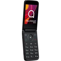 TCL Onetouch 4043D Teléfono de fácil uso, con teclas grandes, linterna, 4G negro