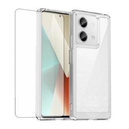 Protector cristal templado + carcasa híbrida Xiaomi Redmi Note 13 4G transparente