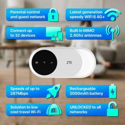 ZTE U10 router módem 4G WiFi 6 blanco