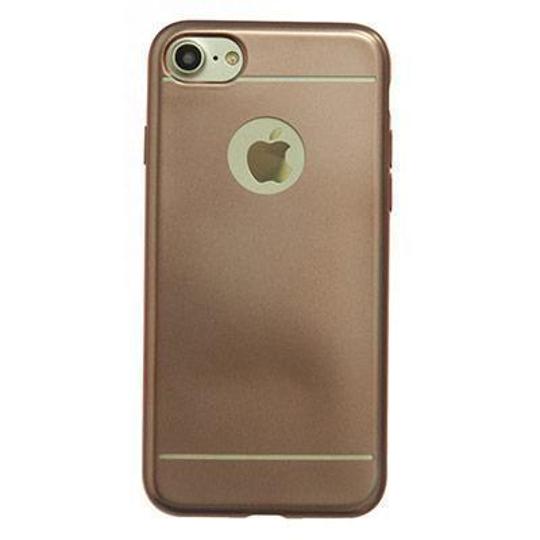 Funda silicona gel iPhone 7 / iPhone 8 metálica rosa