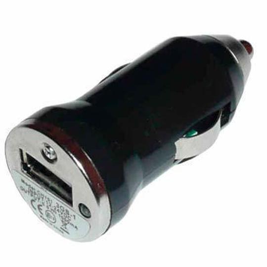 Mini cargador de coche salida USB 1A color negro